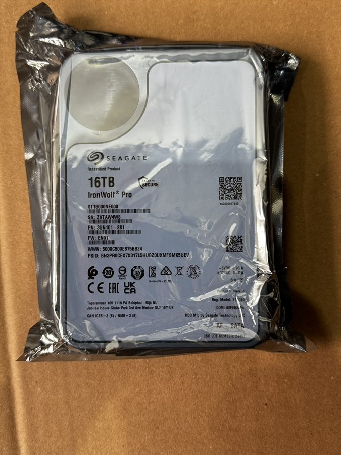 HDD Seagate Ironwolf Pro ST16000NE000-FR 16TB 3.5